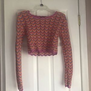 Multicolored Knitted Crop Top